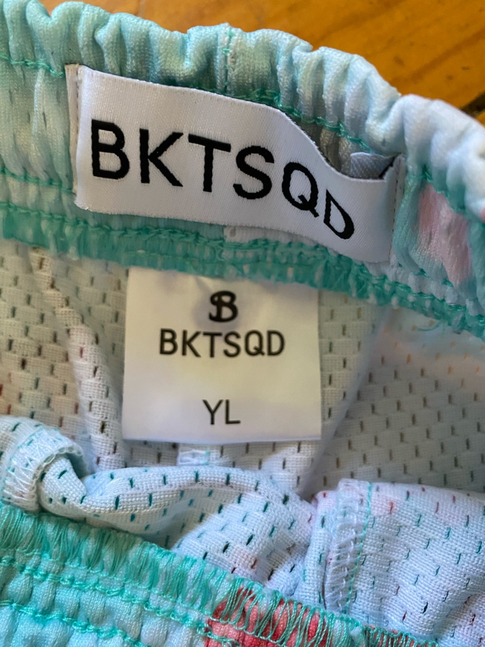 BKTSQD bucket squad Kids Athletic Shorts Cherry Blossom Print Youth large - Picture 2 of 3